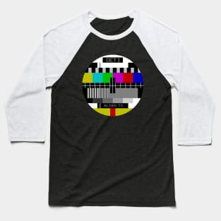 Retro TV SETI Alien Test Pattern Baseball T-Shirt